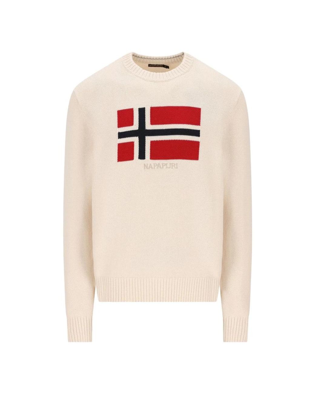 Napapijri White Round-Neck Knitwear for men