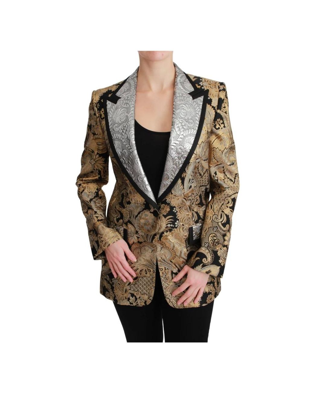 Dolce & Gabbana Jassen ,Veelkleurig ,Nylon Single-Breasted 1-Button Blazer in het Black