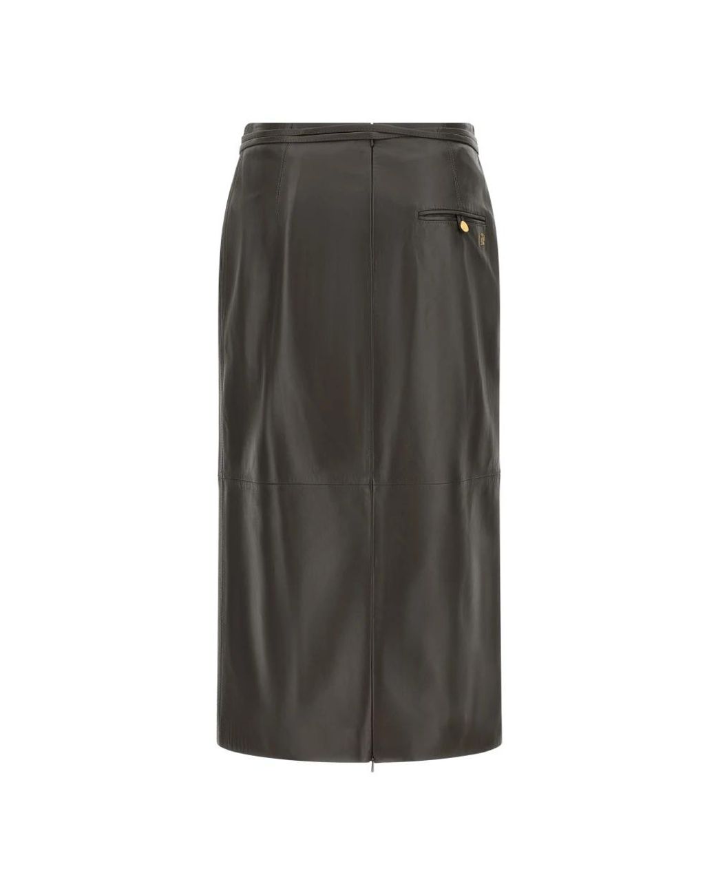 Alberta Ferretti Gray Leather Skirts
