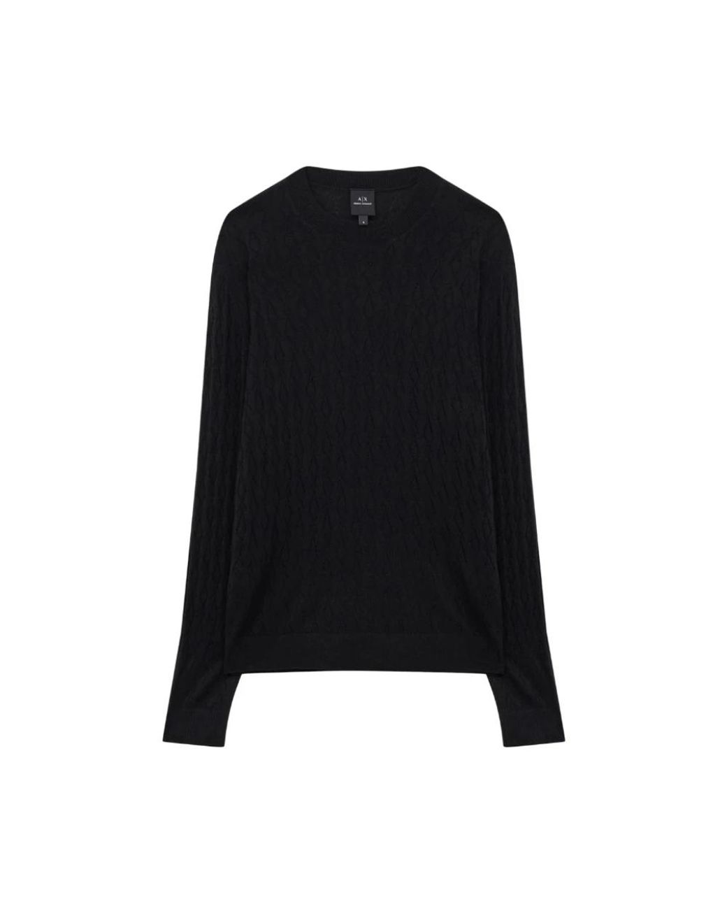 ARMANI EXCHANGE Black Round-Neck Knitwear for men