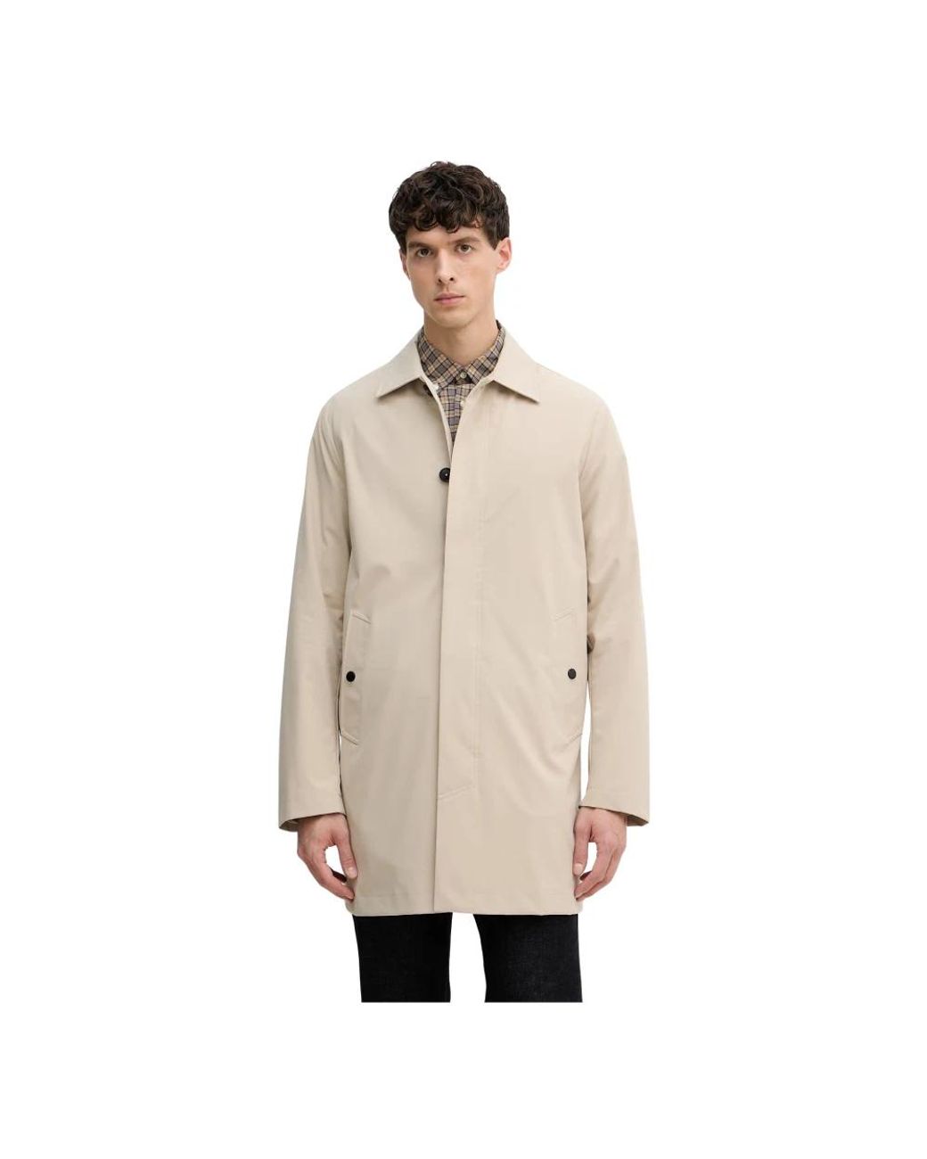 Trussardi Jassen ,Polyester Logo Patch Jas in het Natural voor heren
