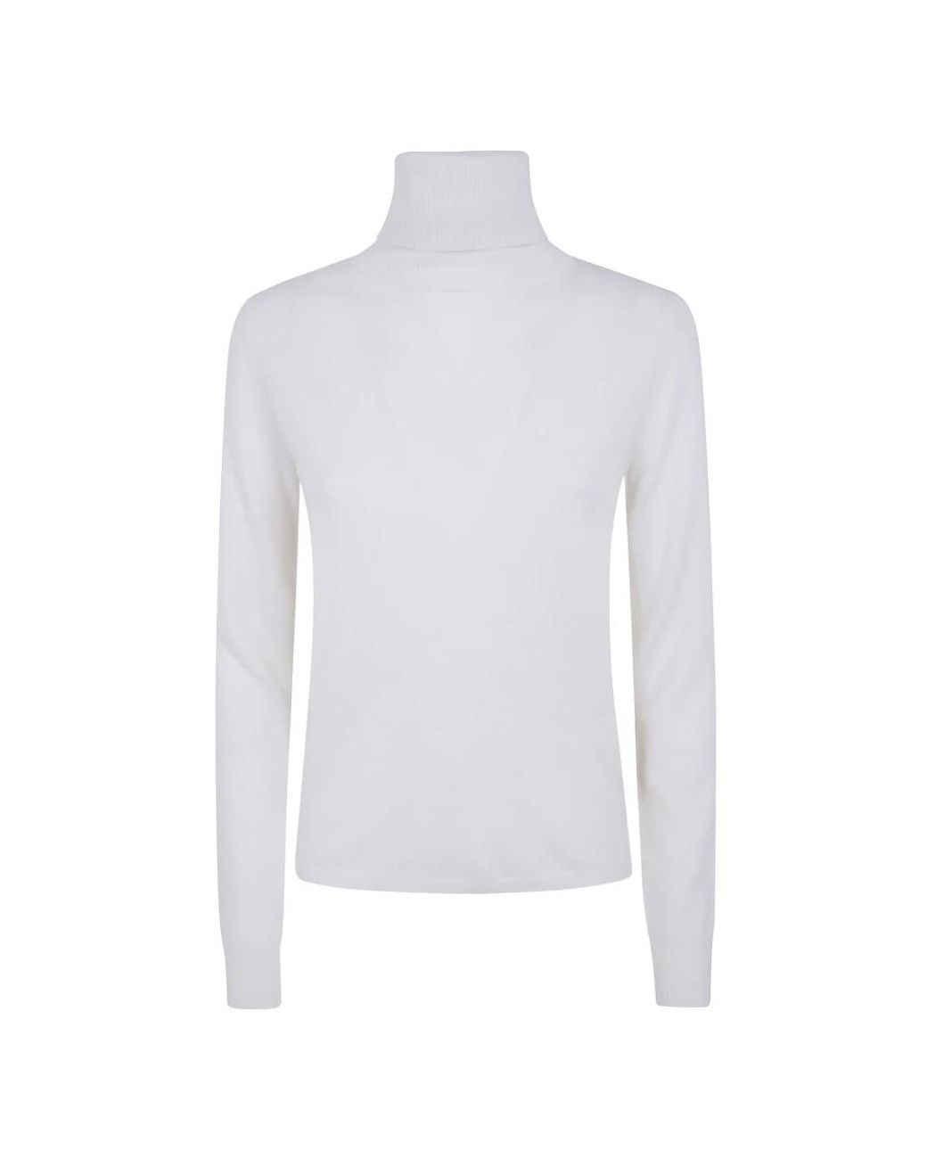 Max Mara White Educata Rollkragenpullover