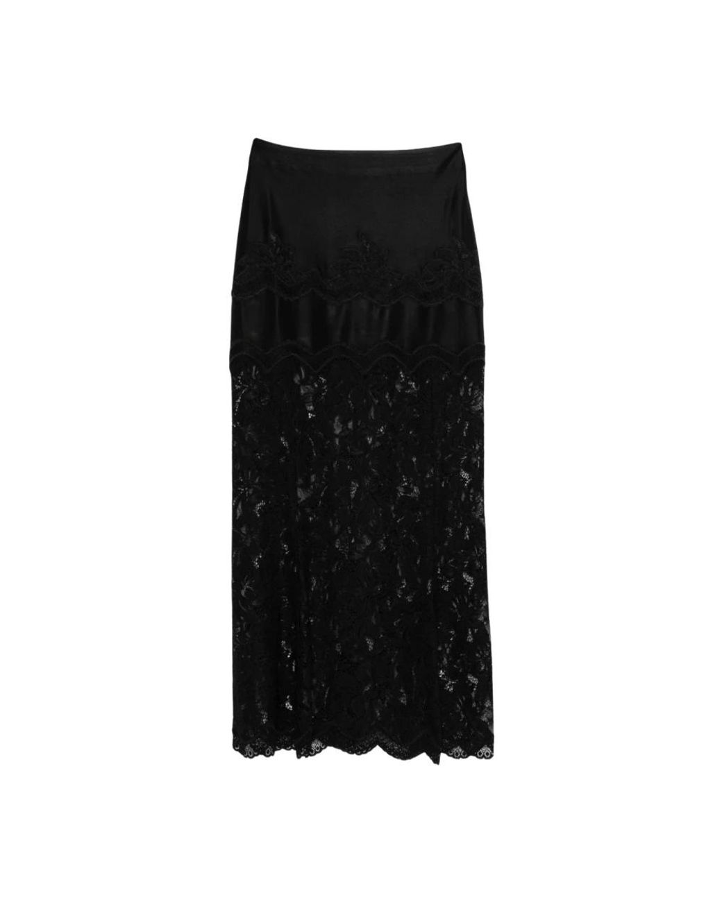 Rabanne Midi Kant Rok in het Black