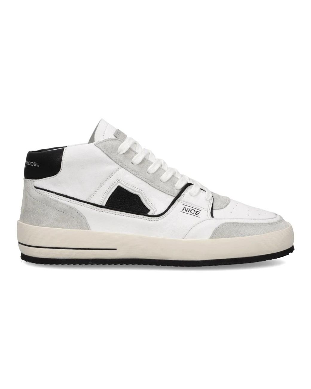 Philippe Model Schoenen ,Wit ,Leer Nice Tennis Sneaker in het White voor heren