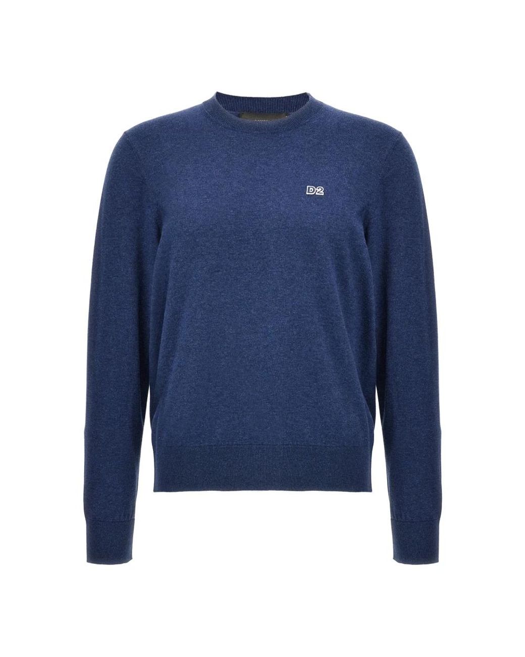DSquared² Blue Round-Neck Knitwear for men