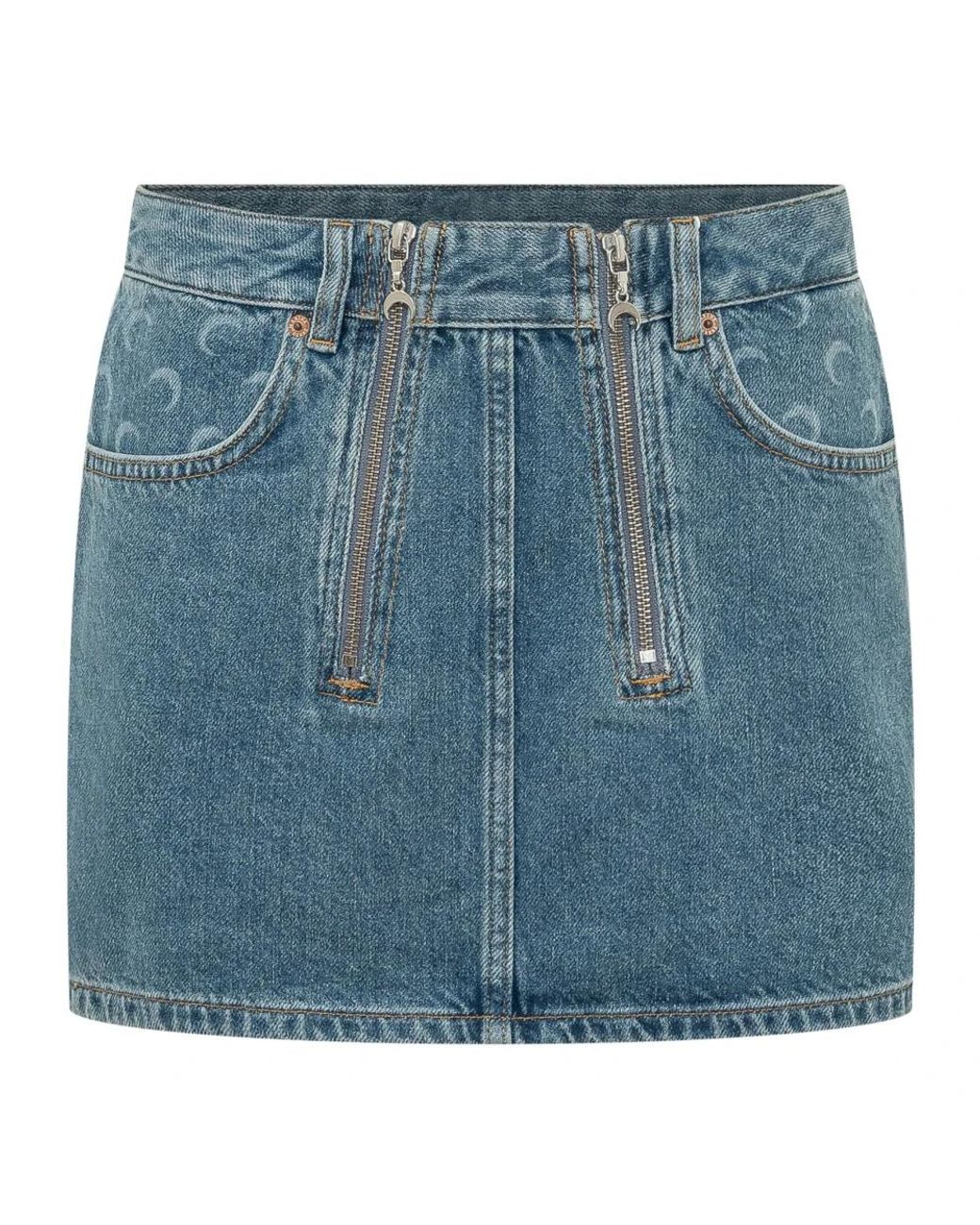 MARINE SERRE Blue Denim Skirts