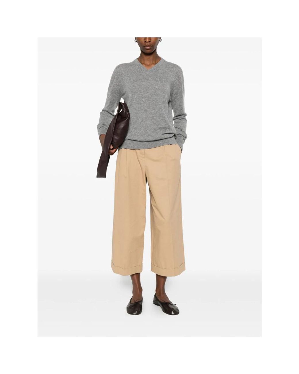 The Row Natural Cropped Trousers