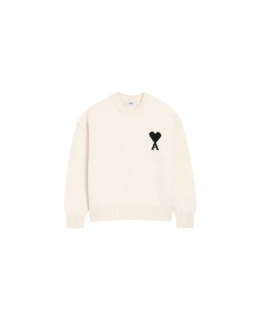 AMI White Round-Neck Knitwear