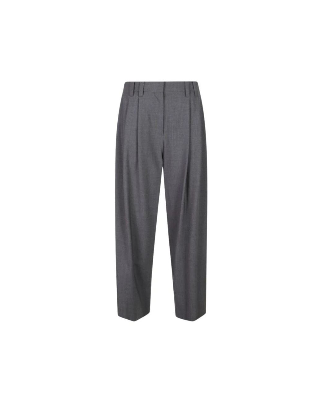 Brunello Cucinelli Gray Straight Trousers