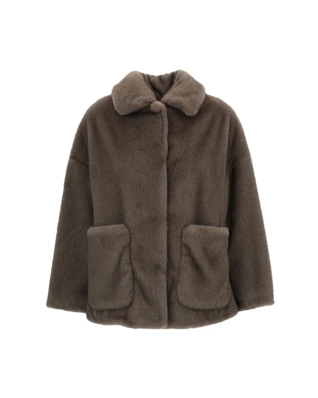 Herno Brown Faux Fur & Shearling Jackets