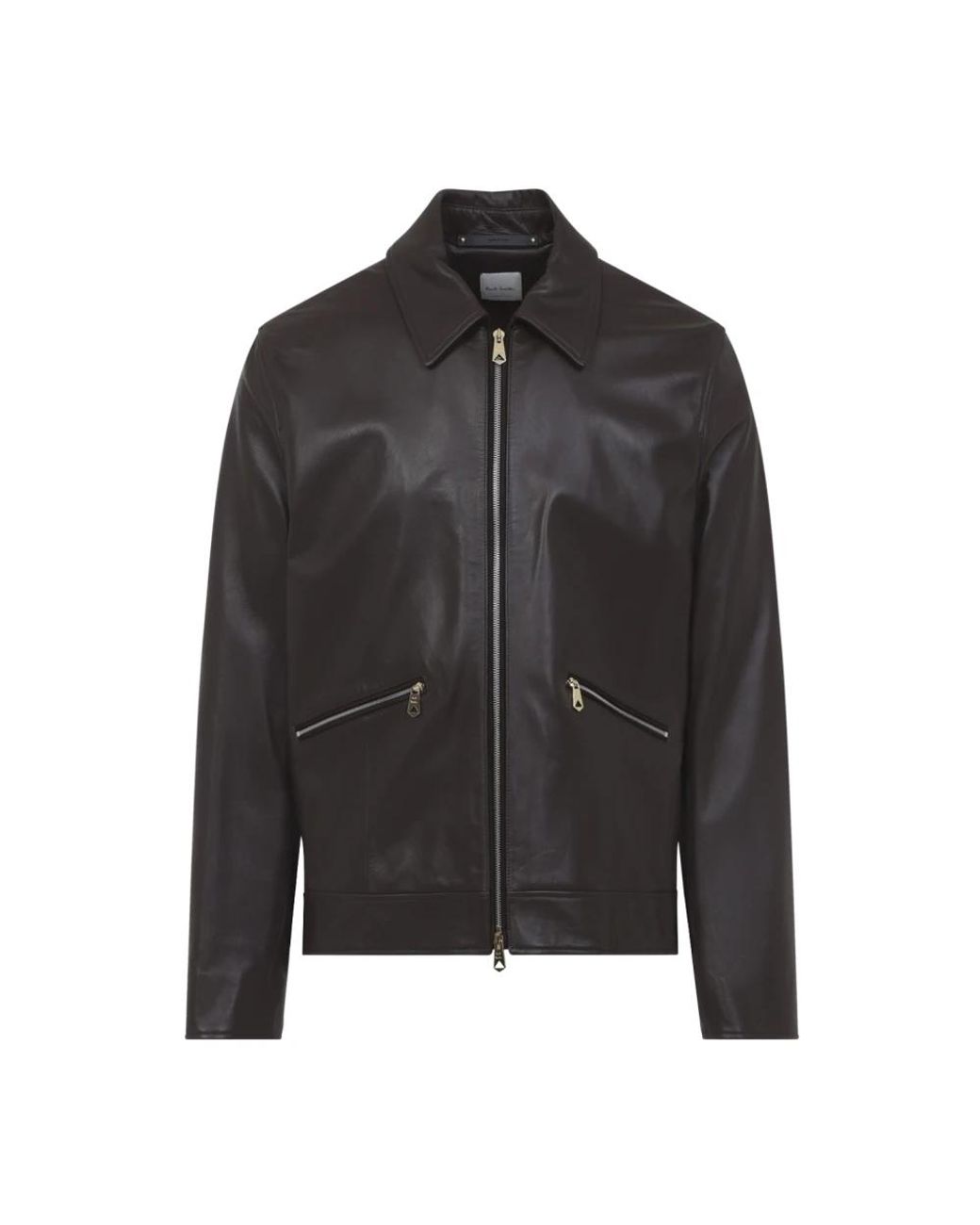 Paul Smith Regular Fit Leren Jas in het Black voor heren