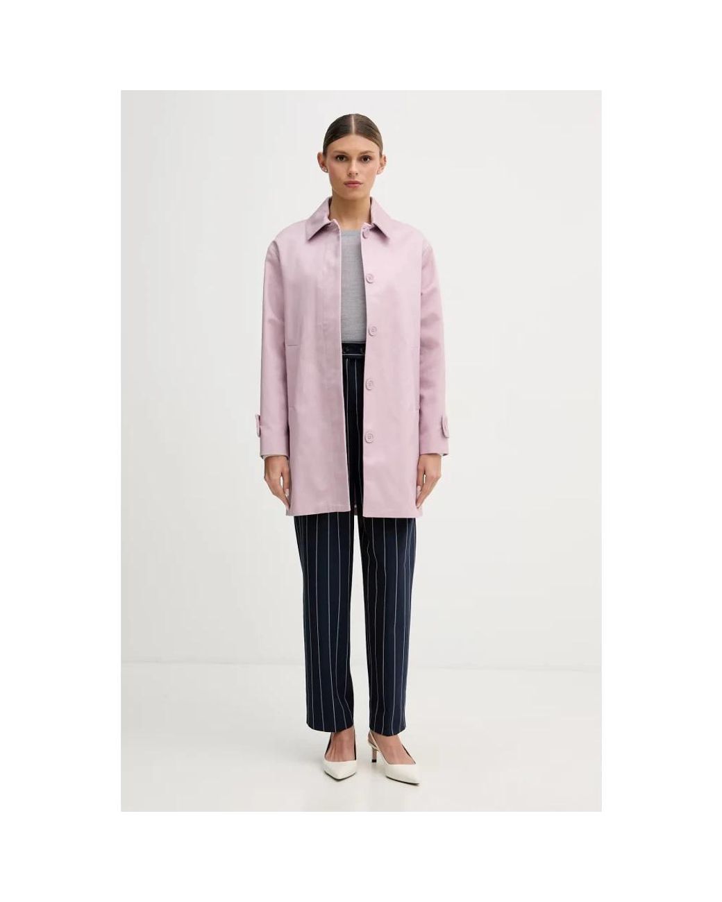 Single-Breasted Coats Benetton de color Pink