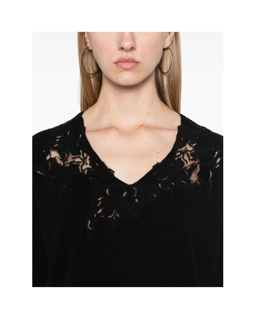 Ermanno Scervino Black V-Neck Knitwear