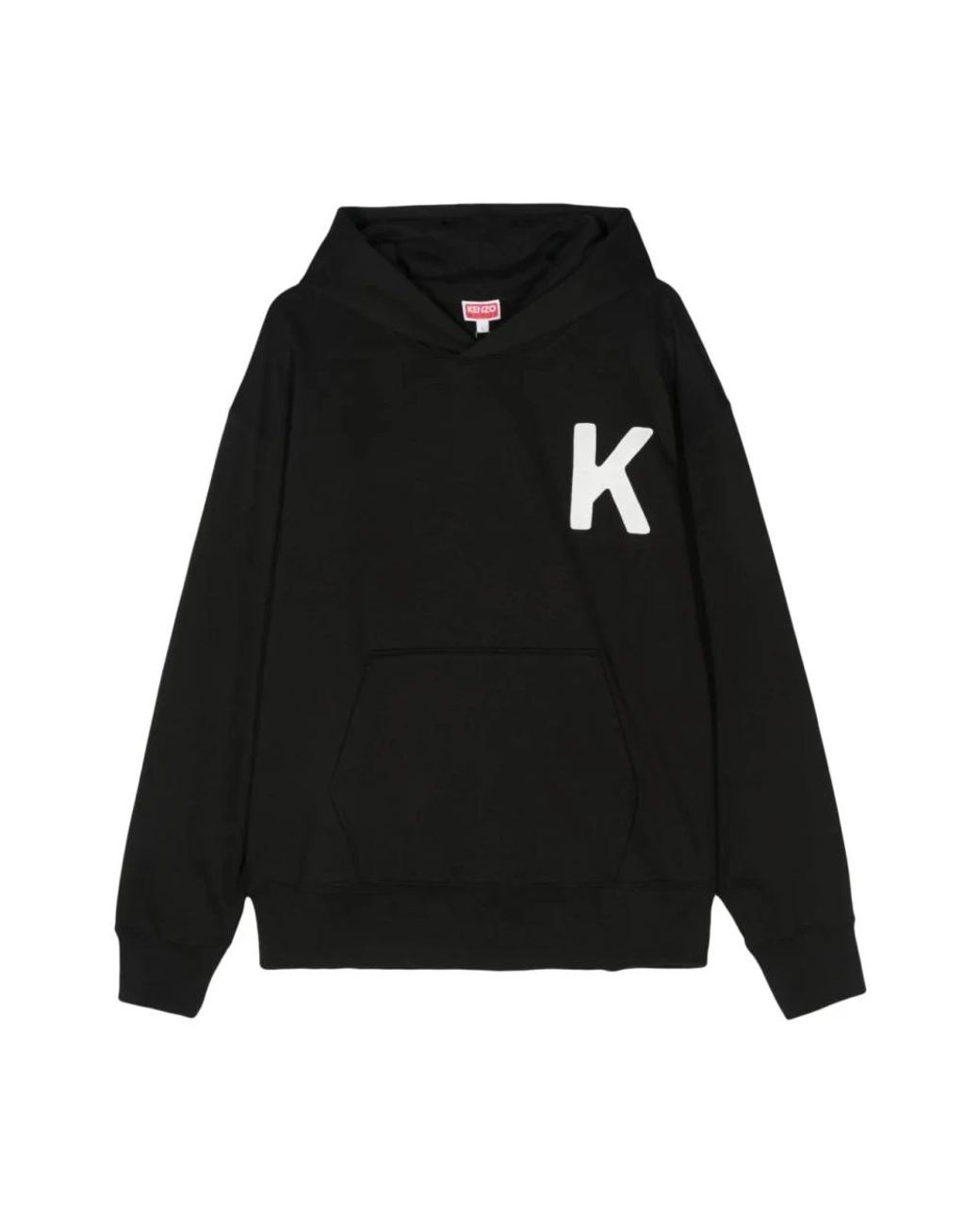 KENZO Hoodies & Sweatvesten ,Zwart ,Leer Geborduurde Oversized Hoodie in het Black voor heren
