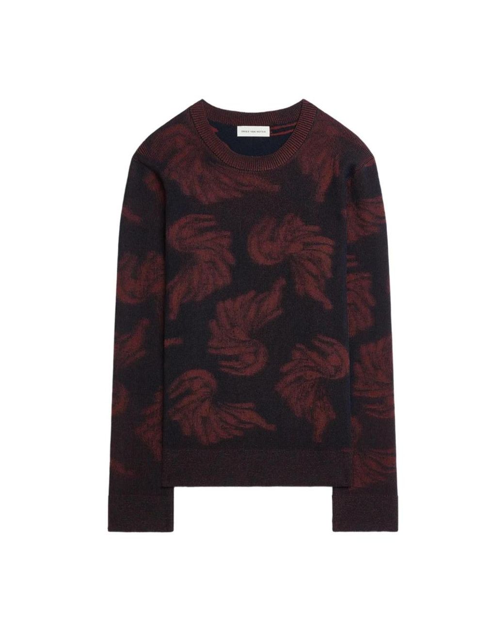 Dries Van Noten Purple Round-Neck Knitwear for men