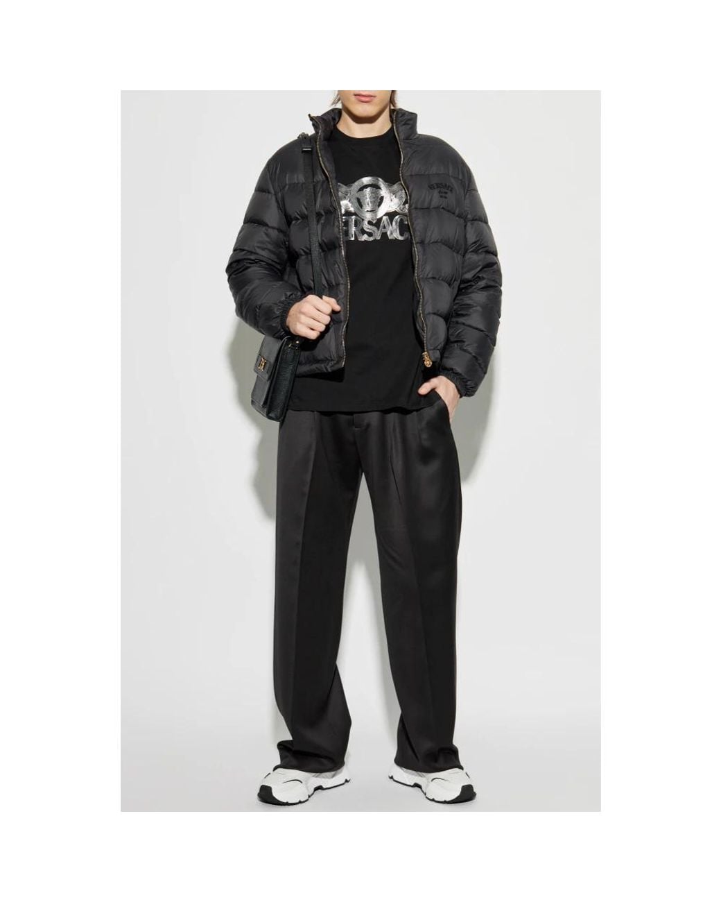 Versace Gray Down Jackets for men