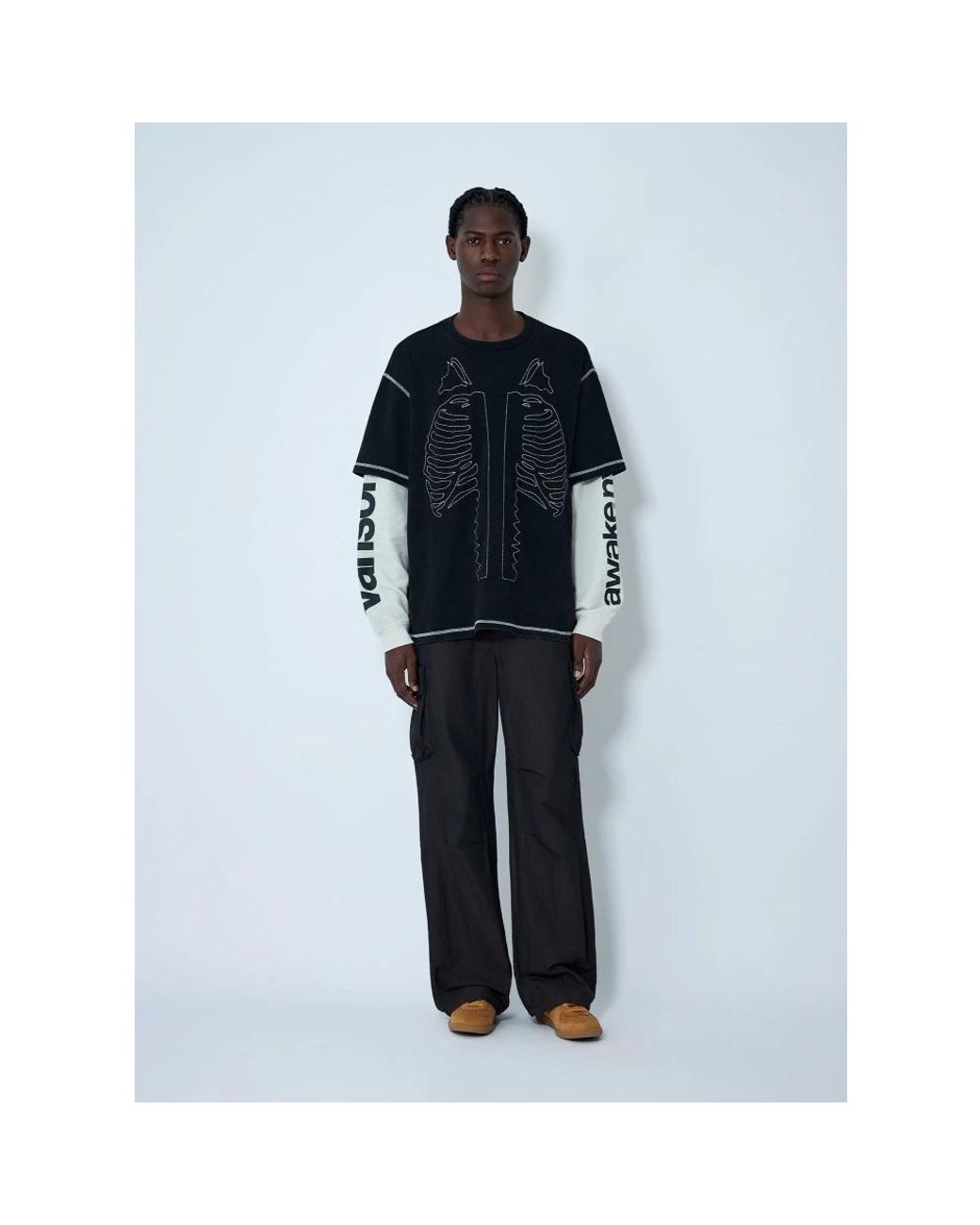 AWAKE NY Blue Long Sleeve Tops for men