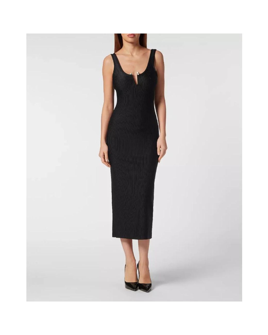 Midi Dresses Philipp Plein de color Black