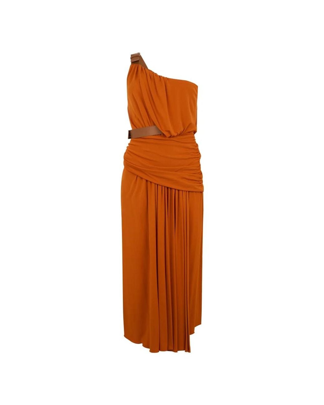 Alberta Ferretti Orange Shirt Dresses