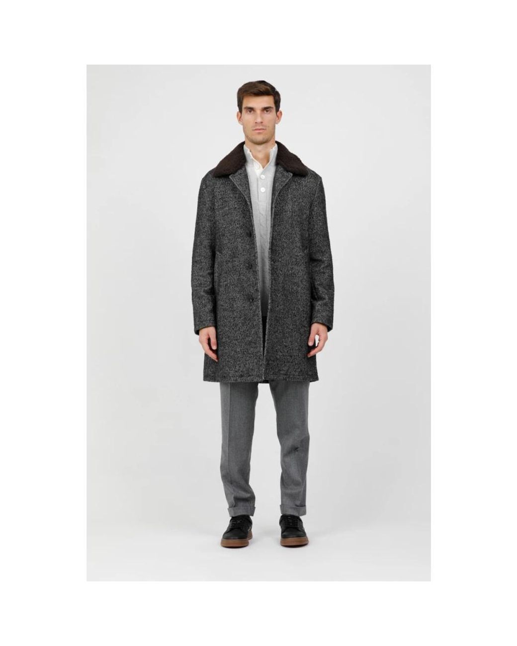 Gimo's Black Single-Breasted Coats for men