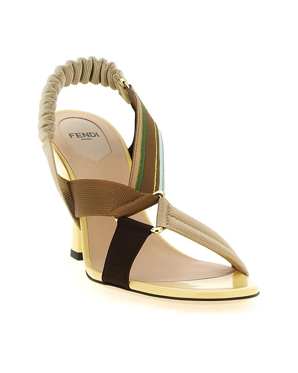 Fendi Metallic High Heel Sandals