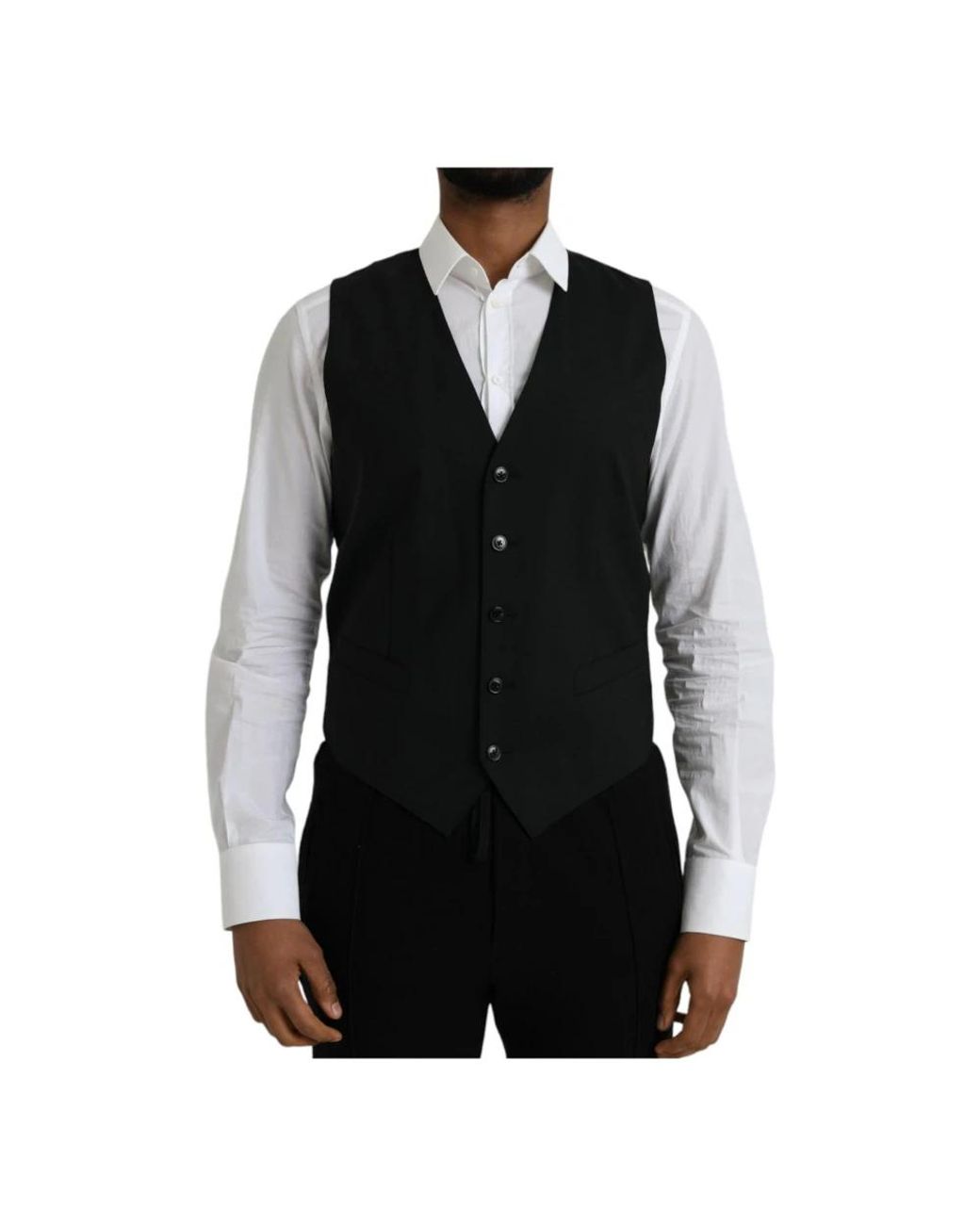 Dolce & Gabbana Kostuums ,Zwart ,Wol Zwarte Wol Formele Jurk Vest in het Black voor heren