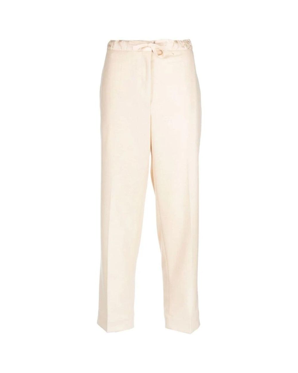Jil Sander Elegante Wol Cropped Broek in het Natural
