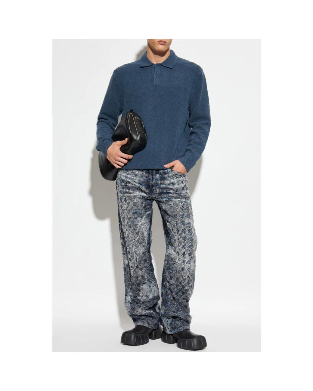 DIESEL Blue Straight Jeans for men