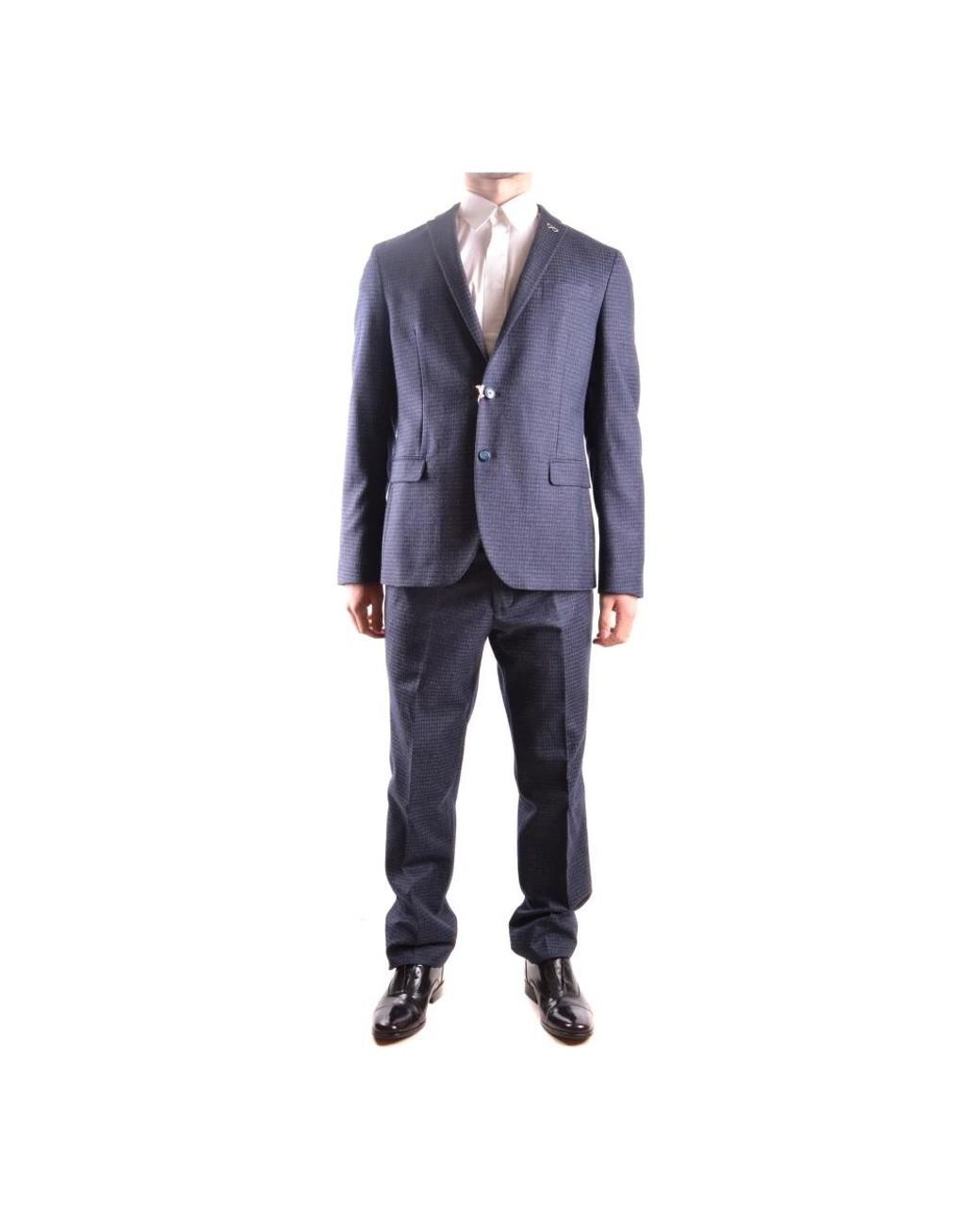 Manuel Ritz Blue Single Breasted Suits for men