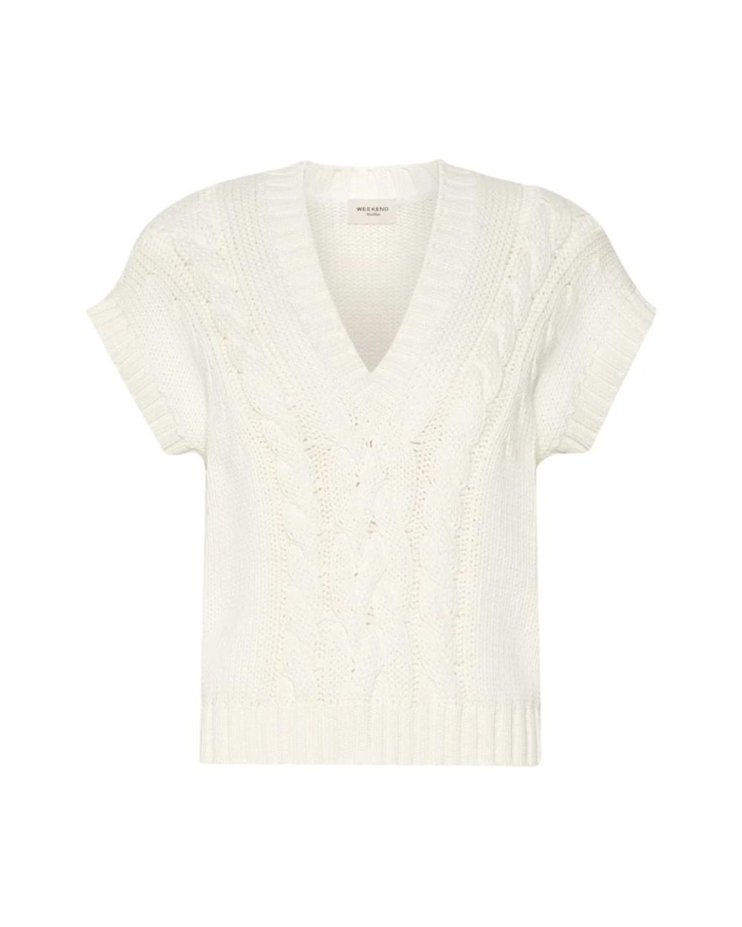 Weekend by Maxmara White V-Neck Knitwear