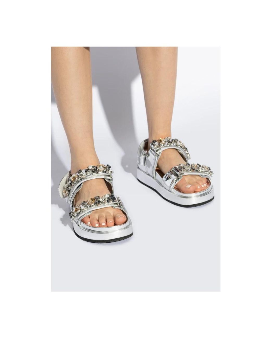 Tory Burch White Flat Sandals