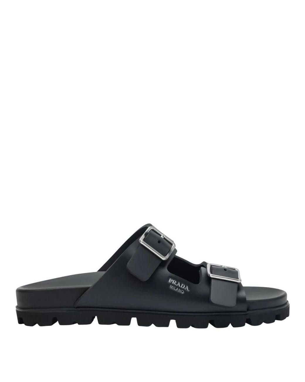 Prada Black Sliders