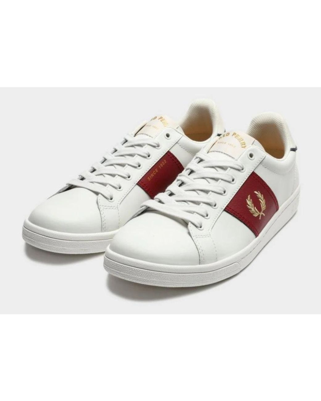 Fred Perry Multicolor B721 Leather Side Panel Porcelain for men