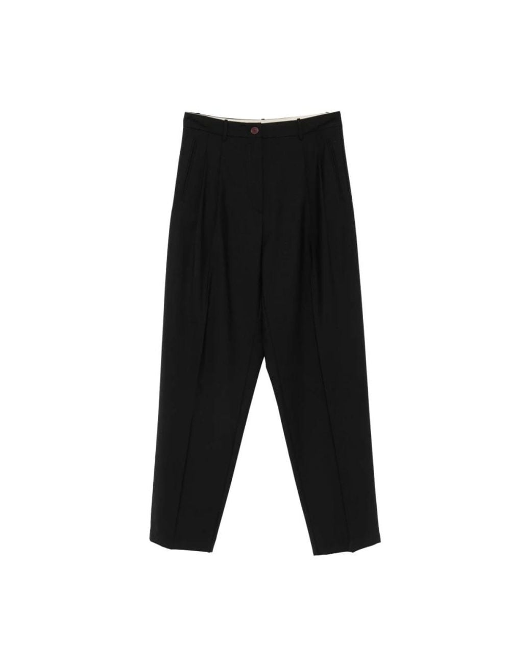 Alysi Pantalon Van Scheerwol in het Black