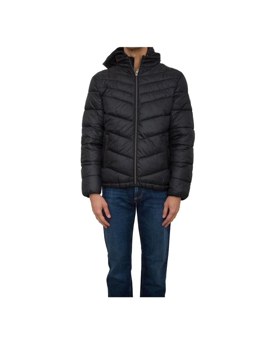 Guess Jassen ,Zwart ,Polyester Zwarte Jassen 100%Pl in het Black voor heren