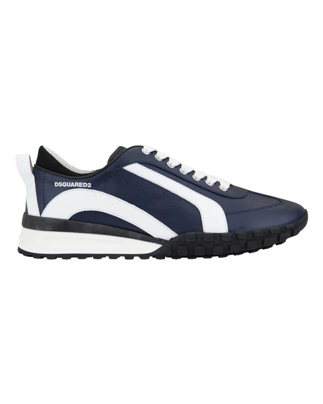 DSquared² Schoenen ,Blauw ,Leer Leren Sneakers Met Veters in het Blue voor heren