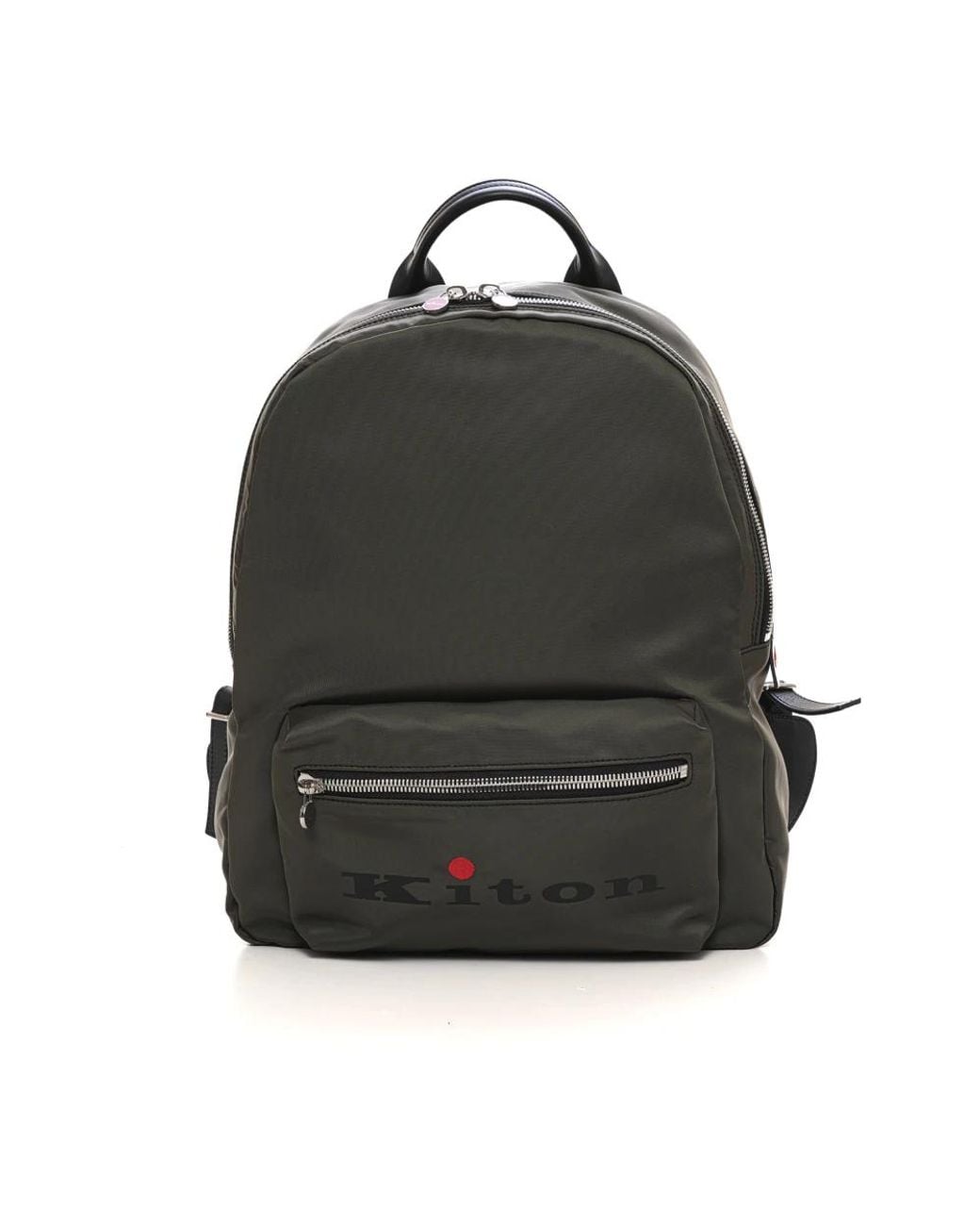 Kiton Tassen ,Groen ,Leer Rugzak Met Leren Details En Voorvak in het Black voor heren