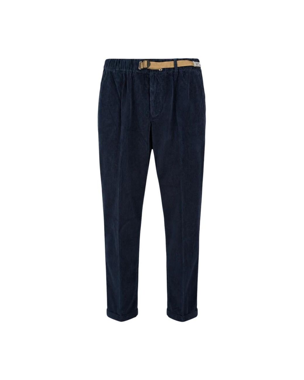 White Sand Blue Straight Trousers for men