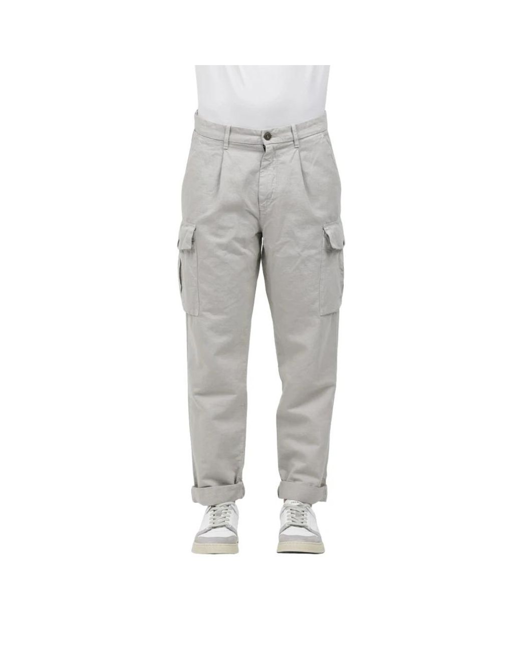 Mason's Gray Straight Trousers for men