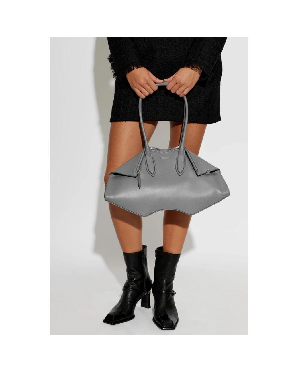 McQueen Gray Manta Bag