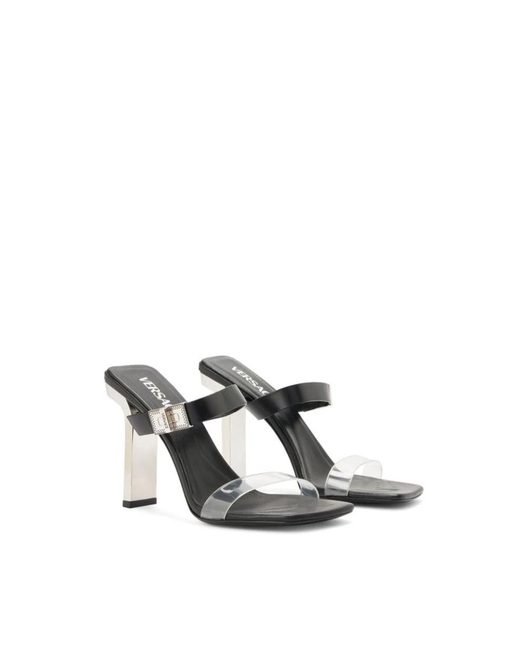Versace Black Heeled Mules