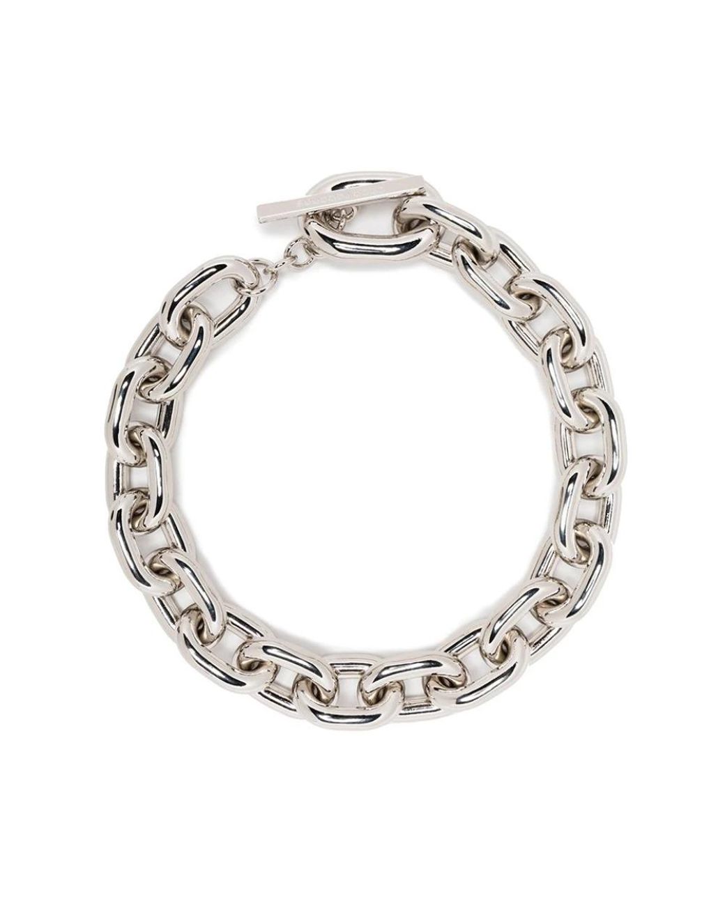 Rabanne Metallic Silberne kette mit t-verschluss