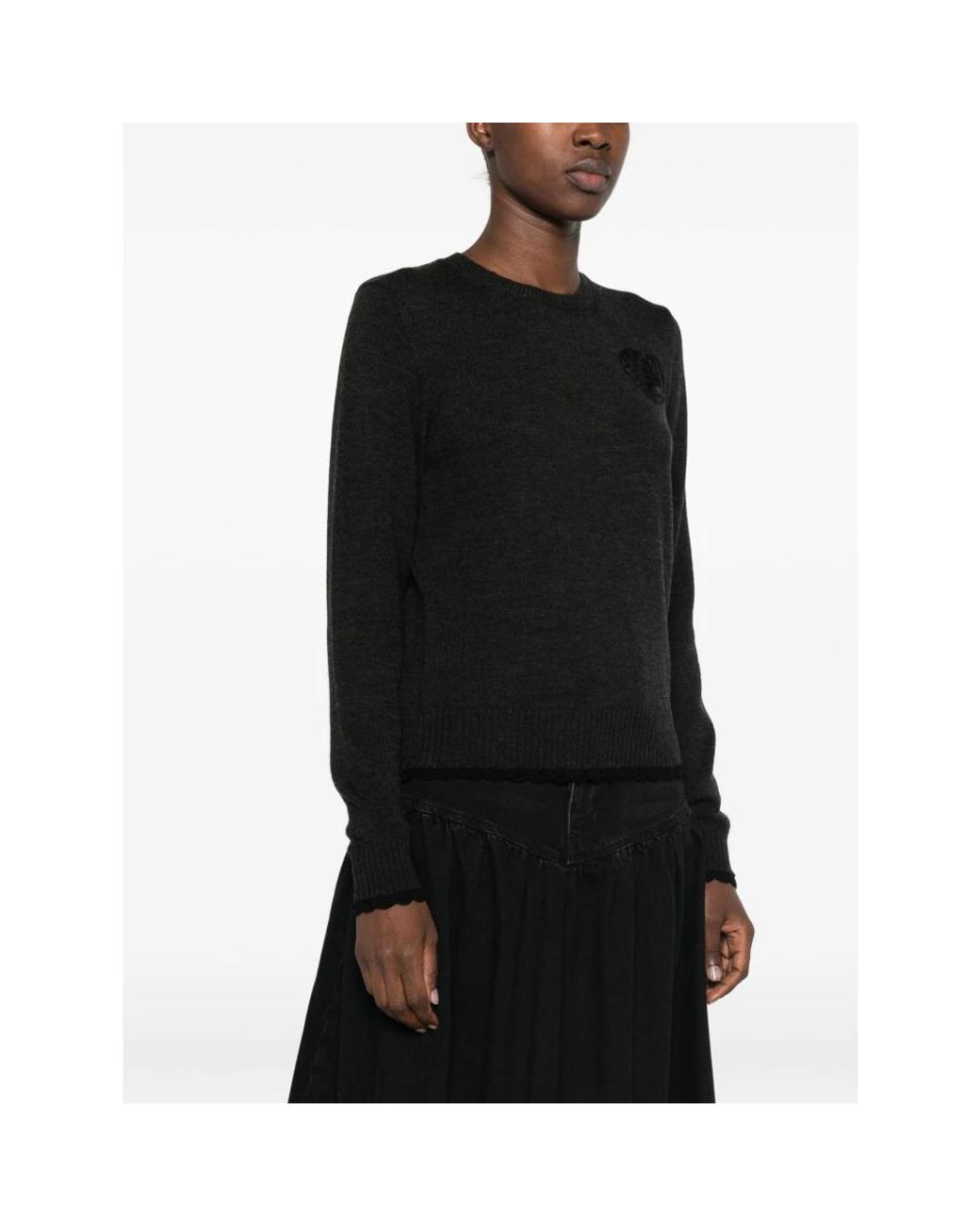 Ganni Black Round-Neck Knitwear