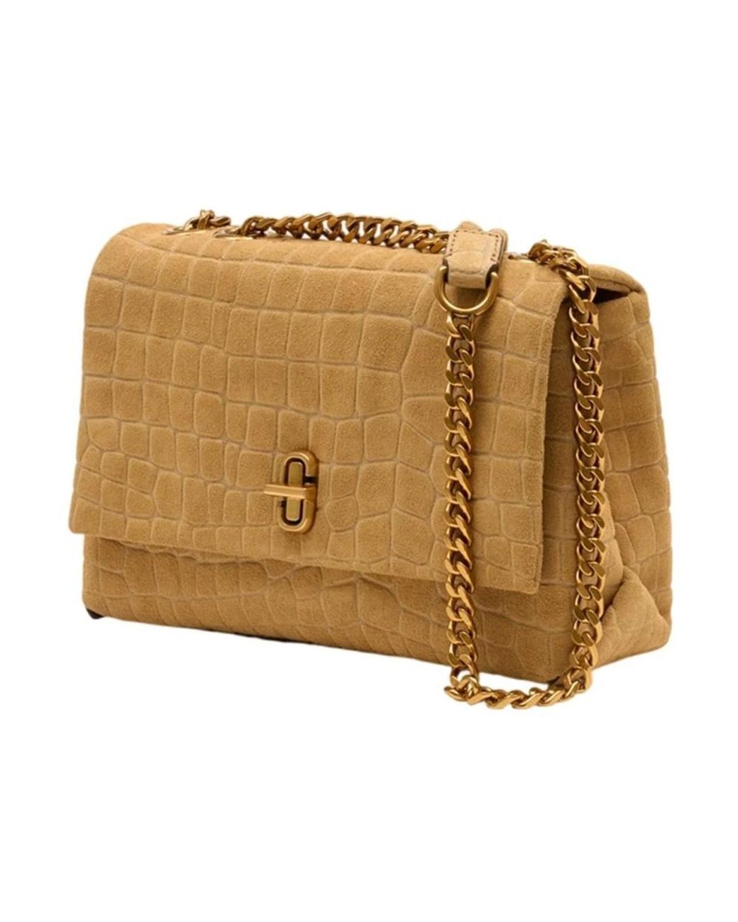 Marc Jacobs Brown Croc-Embossed Snapshot