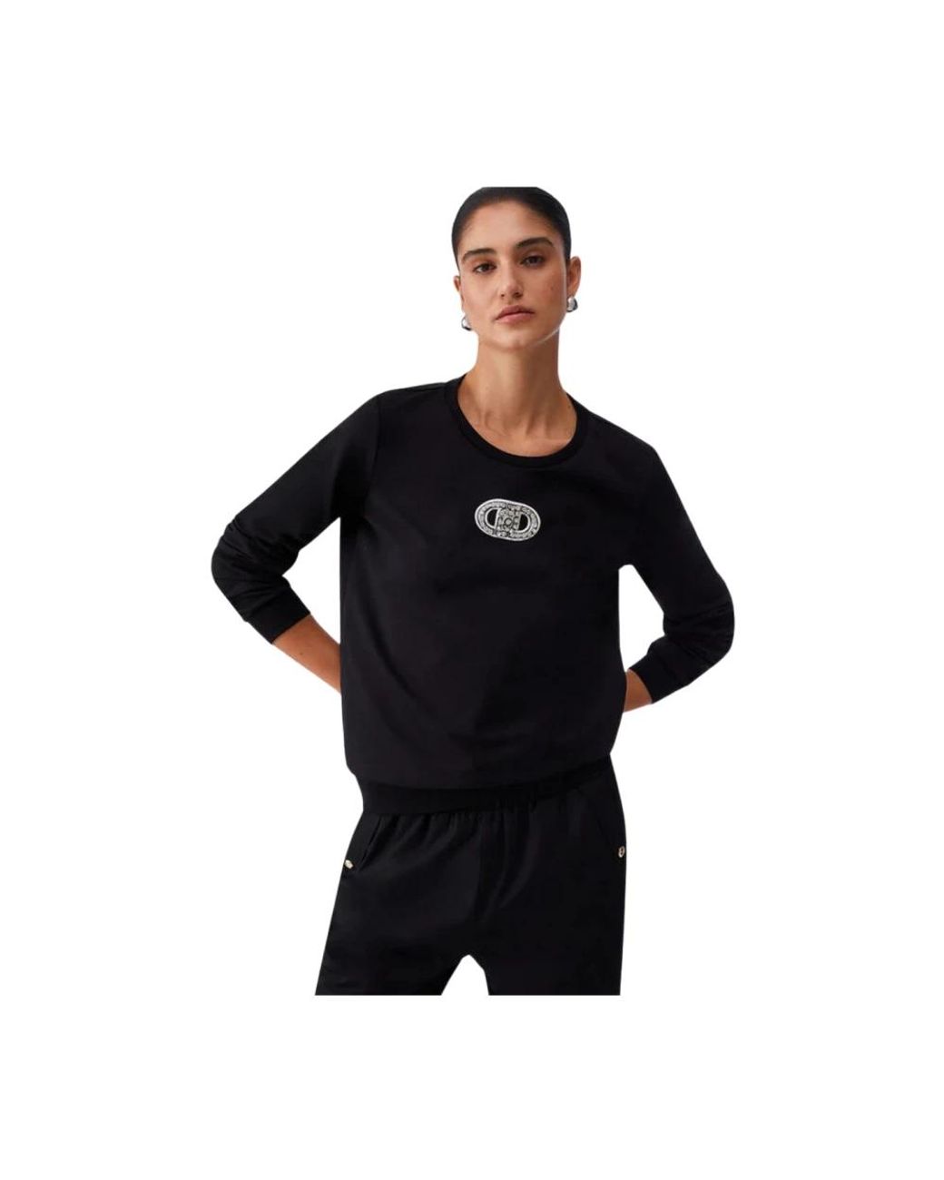 Liu Jo Black Basic Rundhals-Sweatshirt