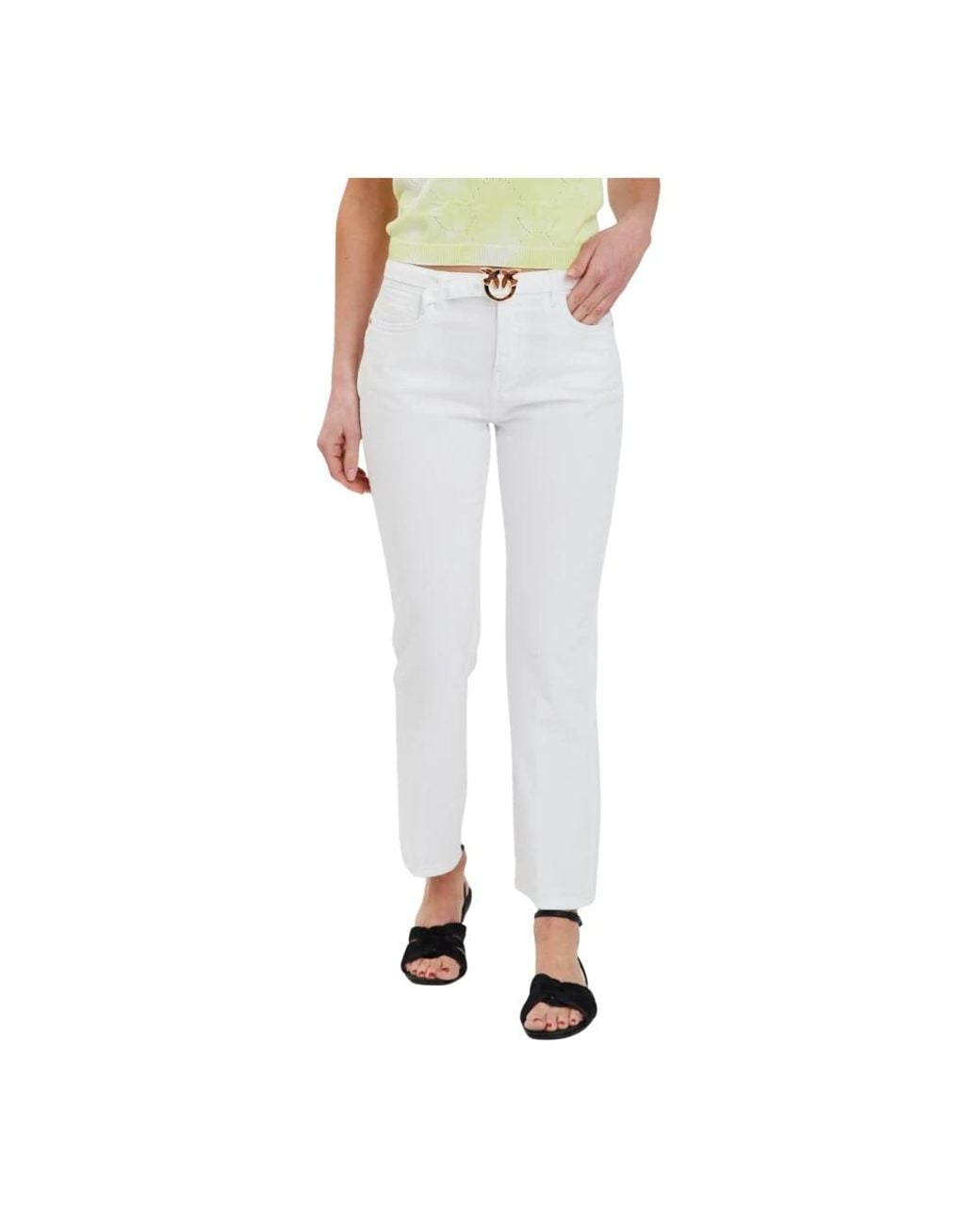 Pinko White Bootcut Jeans