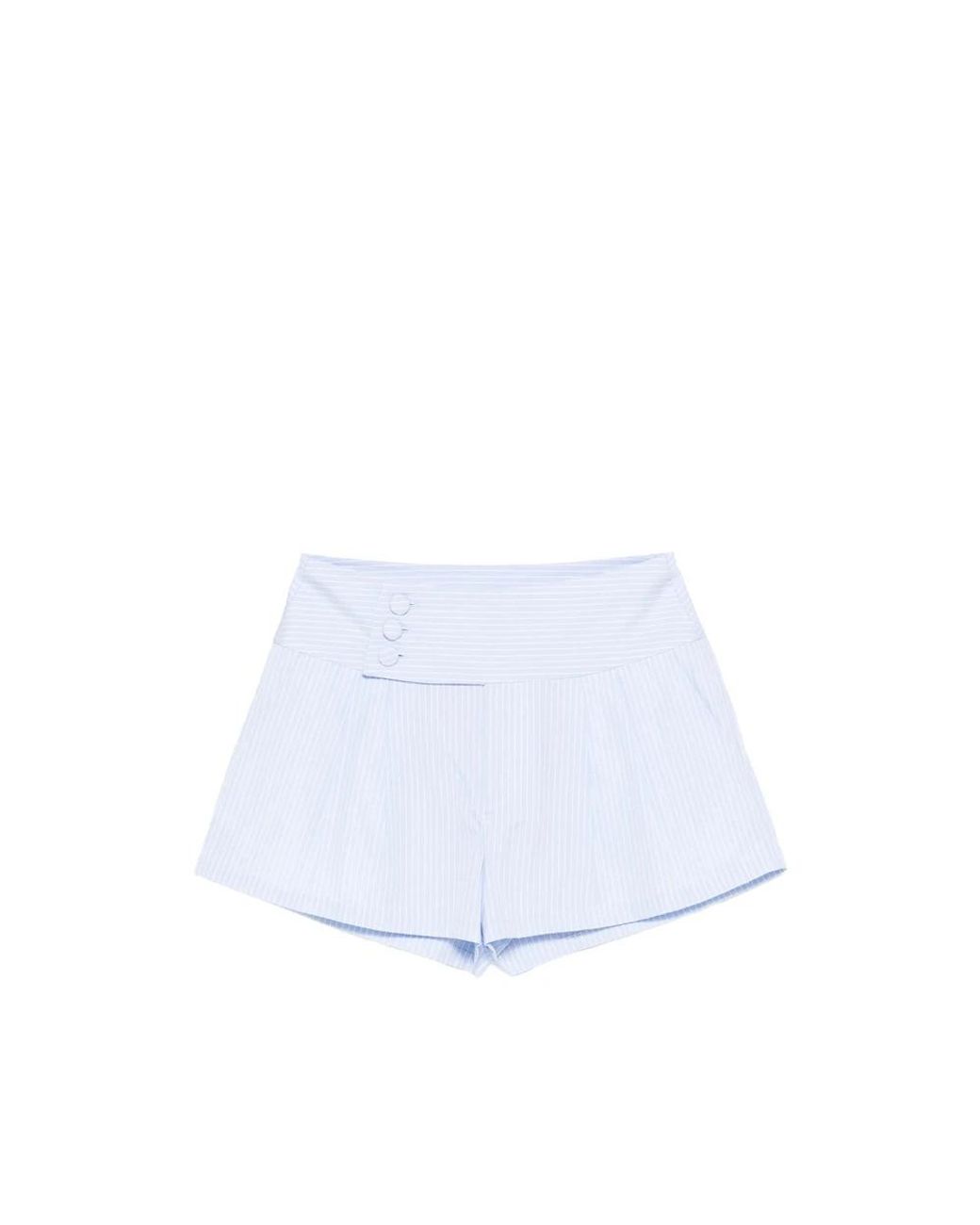 FRAME White Button Striped Shorts