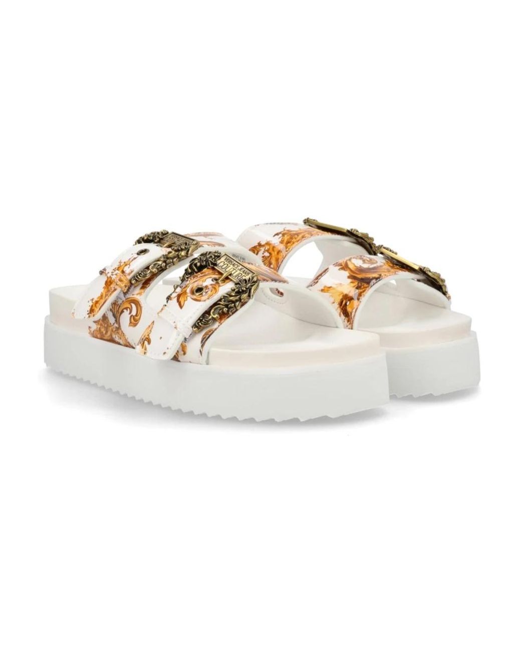 Versace Jeans Couture White Sliders