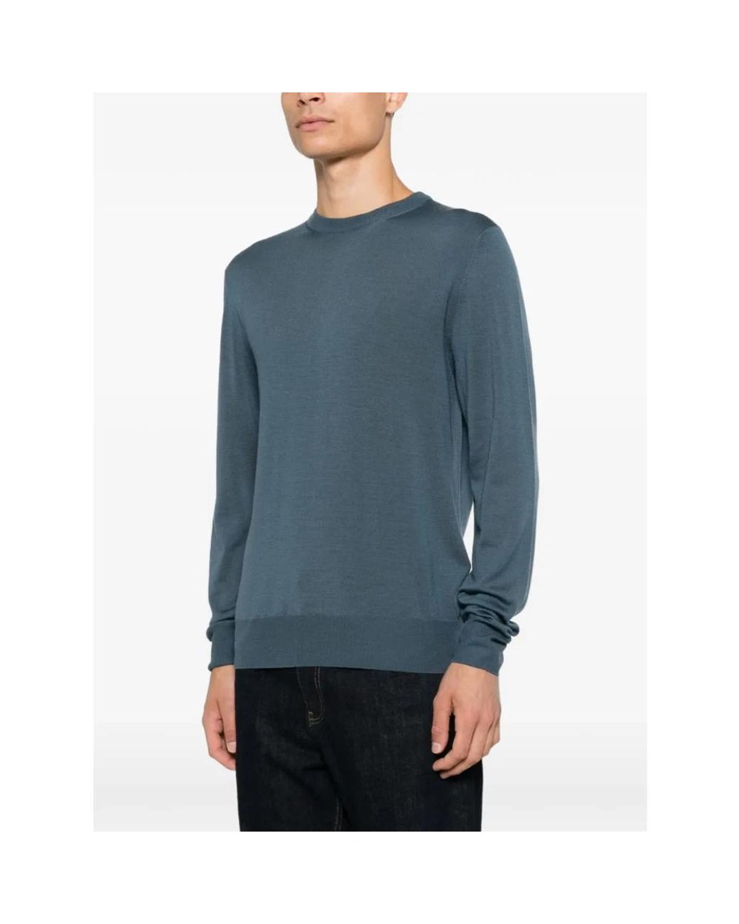 Canali Blue Round-Neck Knitwear for men