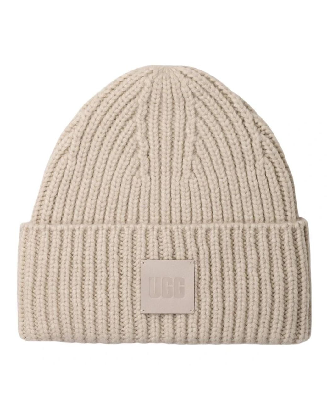 Ugg Accessoires ,Wol Chunky Rib Beanie in het Natural